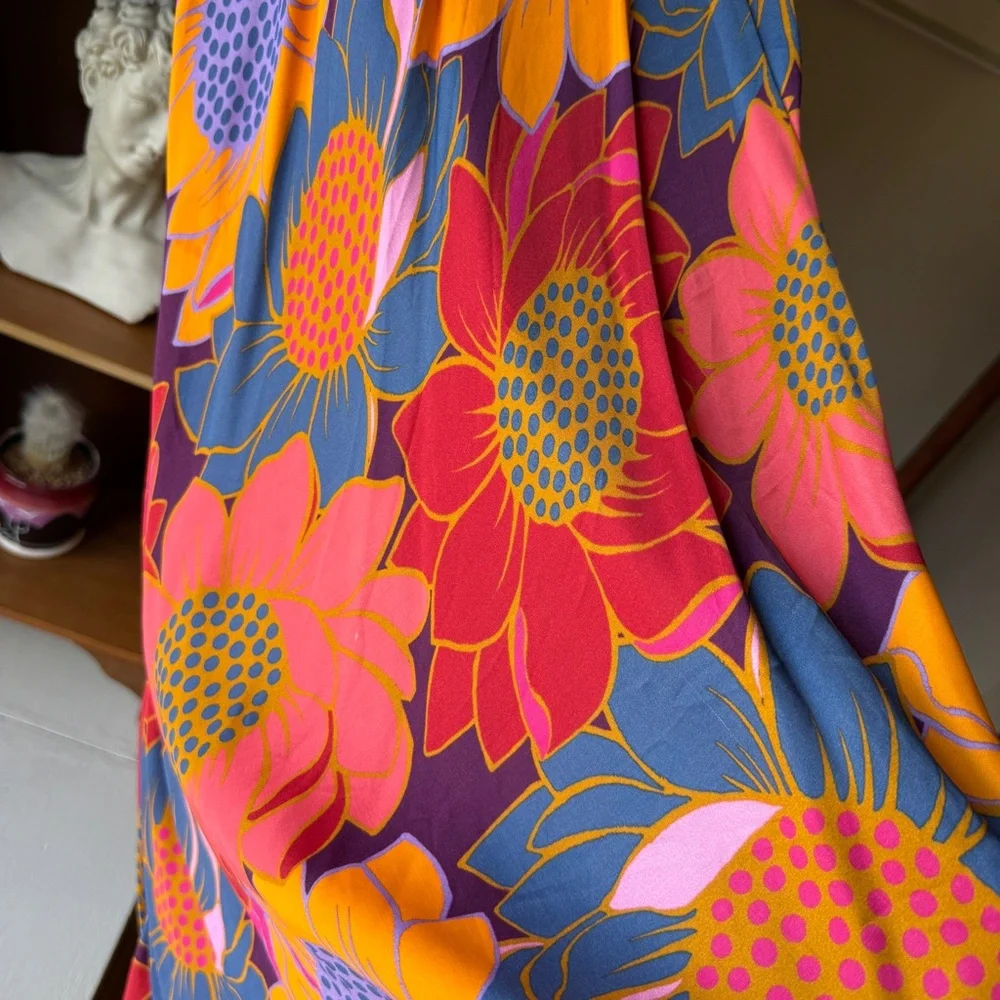 Farm Rio Floral Dots Midi Dress, size L - Picture 7 of 11